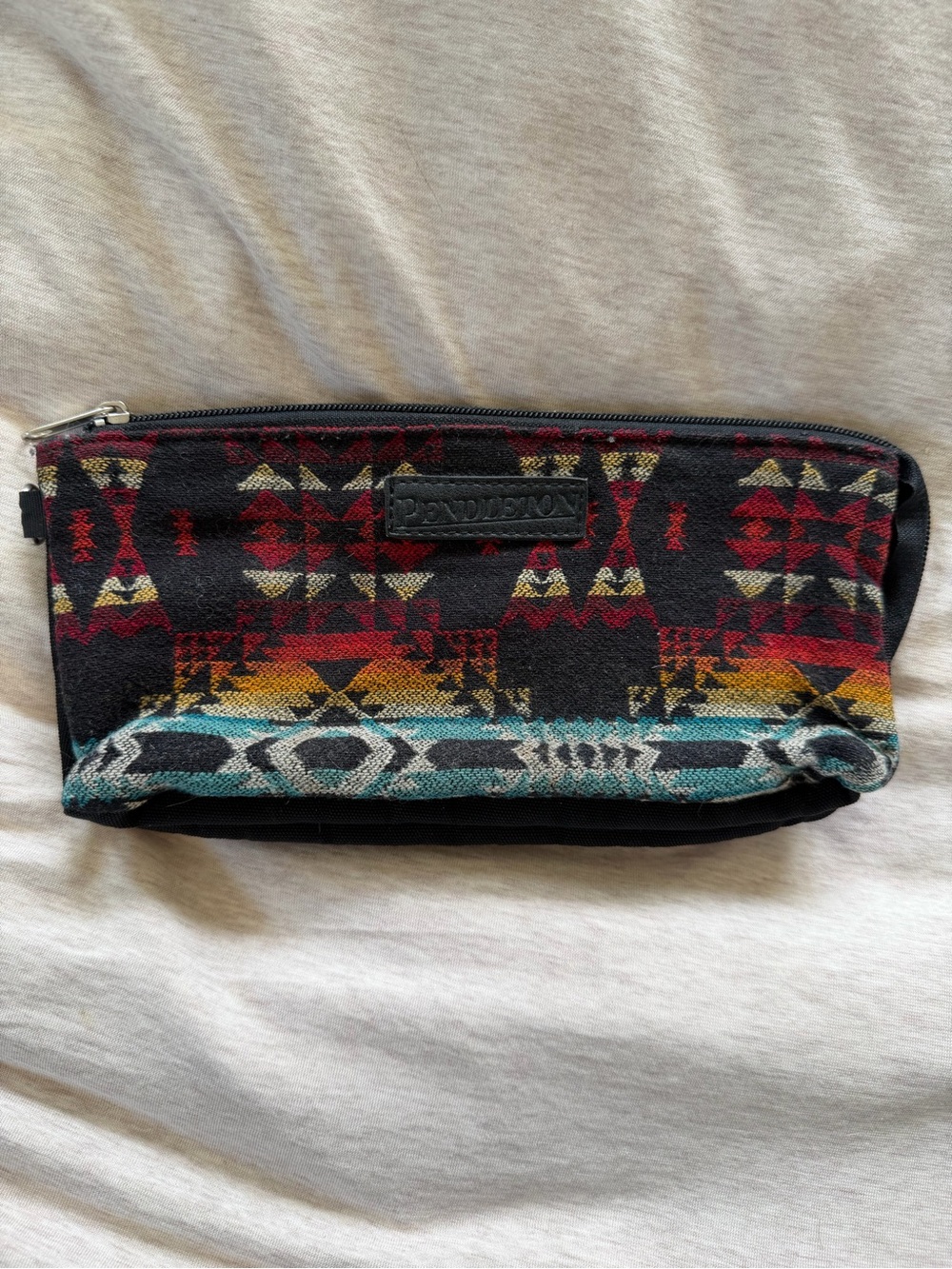 Pendleton Wool Multicolor Aztec Print Cosmetic Bag